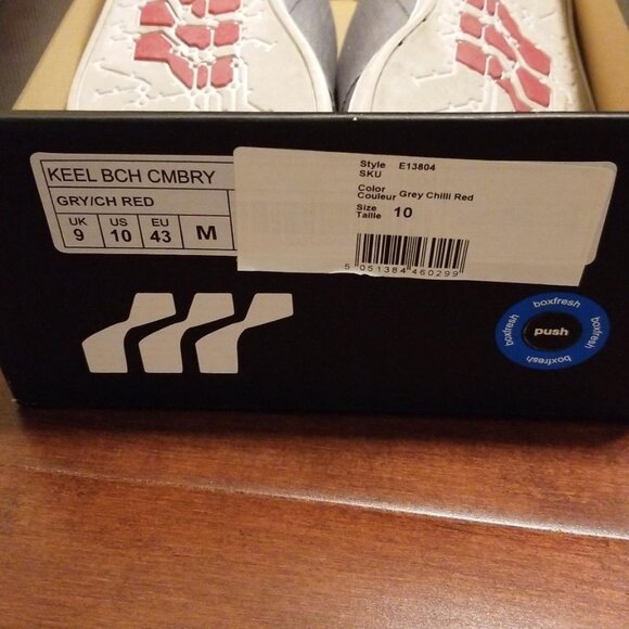 Men's Gray and Red BoxFresh Shoes - Picture 8 of 9